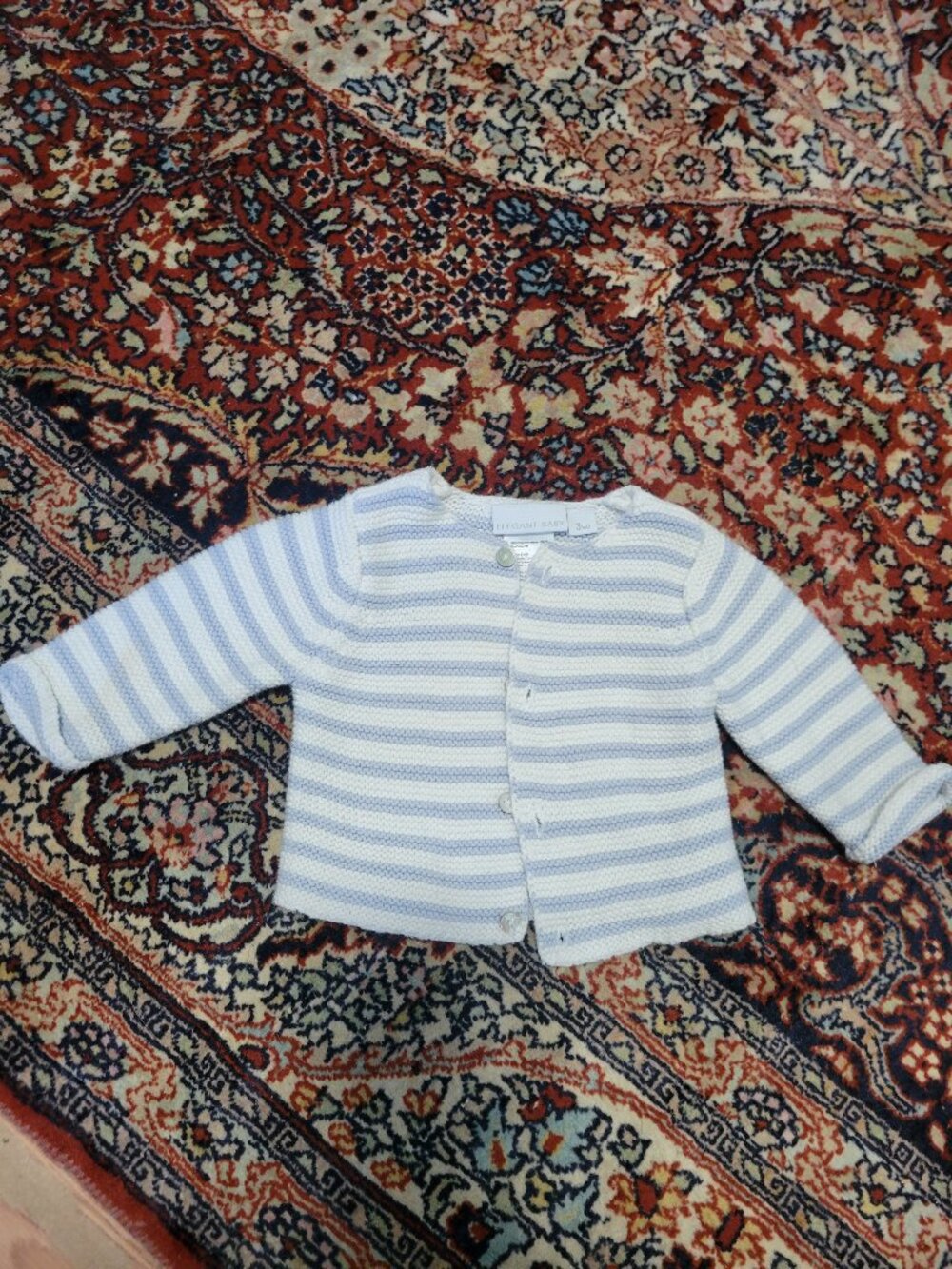 Adorable Elegant Baby Light blue and White Cardigan jacket in 100% Cotton